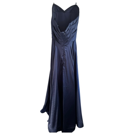 La Femme Strapless Slit Satin Ballgown Formal Strapless Gown Sweetheart - Picture 5 of 9